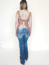 Floral Patchwork Bell Bottom Jeans Vintage Upcycle Low Rise