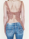 Floral Patchwork Bell Bottom Jeans Vintage Upcycle Low Rise