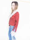 Crochet Ruffle Jacket Upcycled Vintage Tie Dye Coat