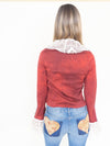 Crochet Ruffle Jacket Upcycled Vintage Tie Dye Coat