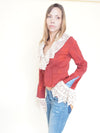 Crochet Ruffle Jacket Upcycled Vintage Tie Dye Coat