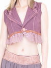 Floral Lace Vest Crochet Upcycle Ruffle Lace Boho Vest