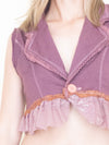 Floral Lace Vest Crochet Upcycle Ruffle Lace Boho Vest