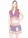 Floral Lace Vest Crochet Upcycle Ruffle Lace Boho Vest