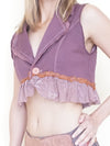 Floral Lace Vest Crochet Upcycle Ruffle Lace Boho Vest