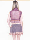 Floral Patchwork Skirt Ruffle Lace Upcycled Vintage