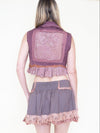 Floral Lace Vest Crochet Upcycle Ruffle Lace Boho Vest