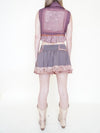 Floral Lace Vest Crochet Upcycle Ruffle Lace Boho Vest