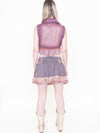 Floral Patchwork Skirt Ruffle Lace Upcycled Vintage