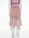 Floral Patchwork Skirt Lace Ruffle Midi Skirt Boho Y2k Upcycle