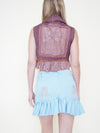 Ruffle Mini Skirt Sequin Cowboy Embroidery Vintage Upcycle