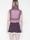 Patchwork Denim Mini Skirt Low Waisted Ruffle Skirt Vintage Upcycle