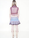 Sequin Floral Boho Skirt Ombre Low Rise Mini Skirt Upcycle