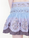 Sequin Floral Boho Skirt Ombre Low Rise Mini Skirt Upcycle