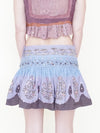 Sequin Floral Boho Skirt Ombre Low Rise Mini Skirt Upcycle
