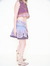 Sequin Floral Boho Skirt Ombre Low Rise Mini Skirt Upcycle