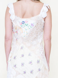 Patchwork Lace Dress Vintage Floral Patchwork Slip Dress Upcycle