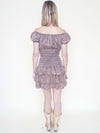 Ruffle Corset Mini Dress Off The Shoulder Boho Upcycled Floral Embroidered