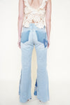 Patchwork Upcycled Flare Jeans Star Patch Boho Upcycled Jeans
