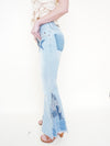 Star Patchwork Bell Bottoms Denim Vintage Upcycle Flared Jeans