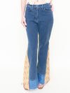 Heart Floral Patchwork Jeans Tapestry Vintage Upcycle Bell Bottoms