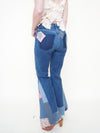 Patchwork Bell Bottom Jeans Boho Hippie Floral Jeans Upcycled