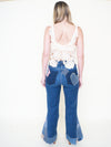 Patchwork Bell Bottom Jeans Boho Hippie Floral Jeans Upcycled