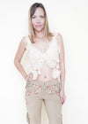 Boho Fringe Leather Jeans Vintage Low Rise Western Beaded Suede Jeans