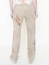 Beaded Leather Pants Vintage Low Rise Suede Jeans