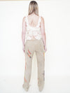 Beaded Leather Pants Vintage Low Rise Suede Jeans