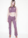 Western Denim Two Piece Set Vintage Upcycle Denim Sequin Embroidered Cowboy Set