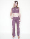 Western Denim Two Piece Set Vintage Upcycle Denim Sequin Embroidered Cowboy Set