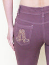 Western Denim Two Piece Set Vintage Upcycle Denim Sequin Embroidered Cowboy Set