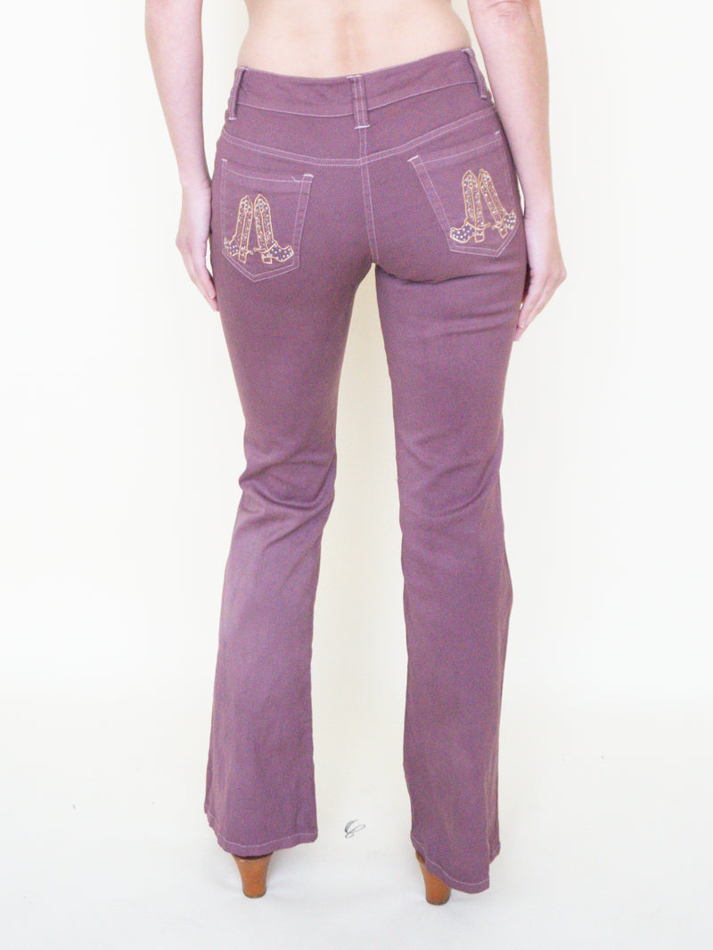 Western Denim Two Piece Set Vintage Upcycle Denim Sequin Embroidered Cowboy Set