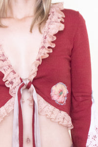Floral Patchwork Cardigan Vintage Upcycle