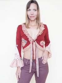 Floral Patchwork Cardigan Vintage Upcycle