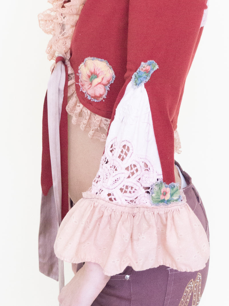 Floral Patchwork Cardigan Vintage Upcycle