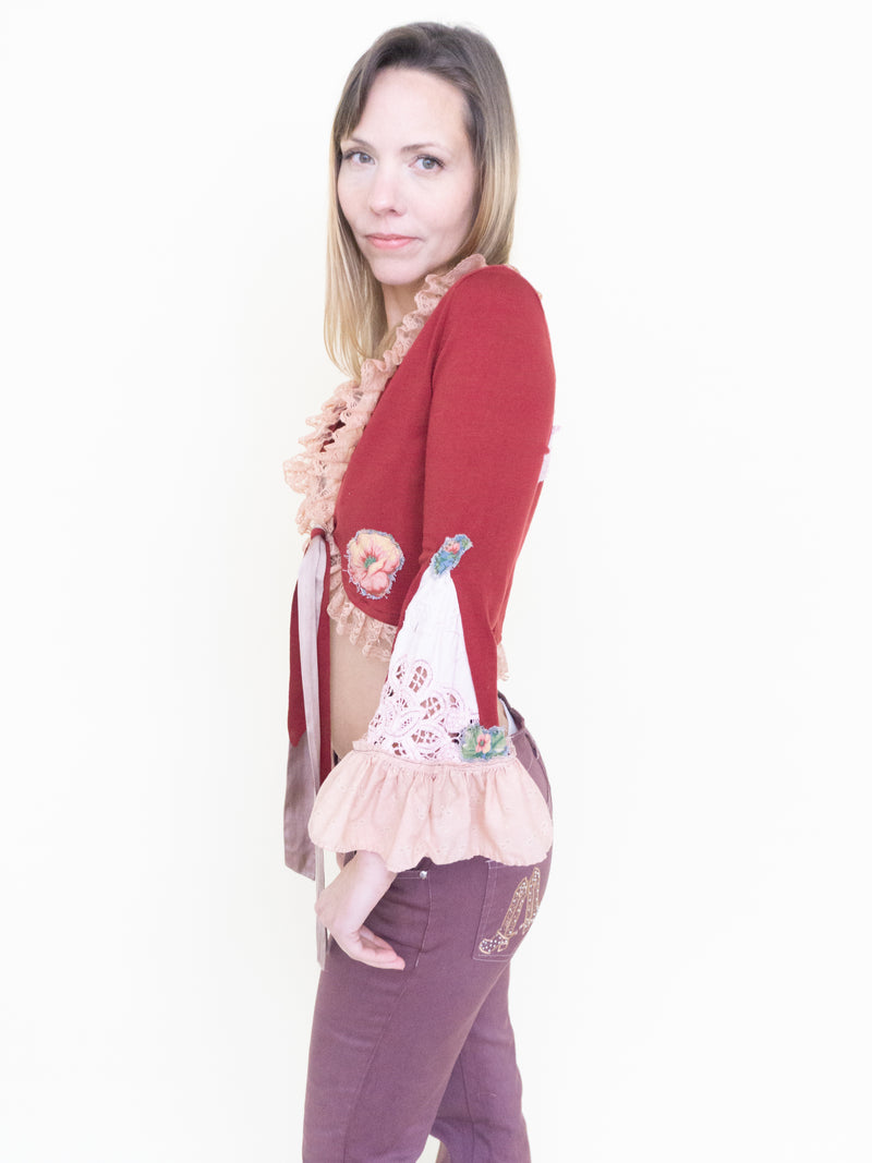 Floral Patchwork Cardigan Vintage Upcycle
