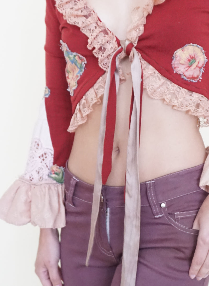 Floral Patchwork Cardigan Vintage Upcycle