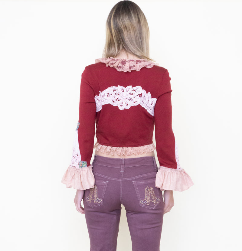 Floral Patchwork Cardigan Vintage Upcycle