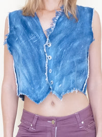 Angel Vest Upcycle Denim Cropped Vest