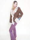Velvet Ruffle Jacket Boho Paisley Vintage Upcycle