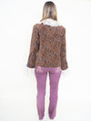 Velvet Ruffle Jacket Boho Paisley Vintage Upcycle