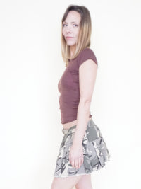 Camo Cargo Skirt Vintage Low waisted Wrap Mini Skirt