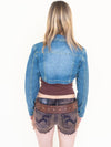Vintage Denim Jacket Crop Top Long Sleeve Crop Bolero Coat
