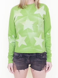 Starry Vintage Long Sleeve Upcycled Sweater Waffle Shirt
