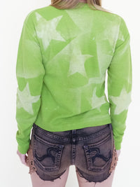 Starry Vintage Long Sleeve Upcycled Sweater Waffle Shirt