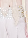 Gold Sequin Boho Skirt Pleated Midi Summer Cotton Skirt