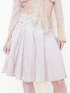 Gold Sequin Boho Skirt Pleated Midi Summer Cotton Skirt