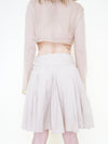 Gold Sequin Boho Skirt Pleated Midi Summer Cotton Skirt